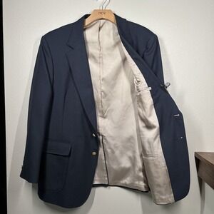 Vtg Arnold Palmer Mens Jacket Hopsack Sport Coat Gold Button Blazer Size 44S
